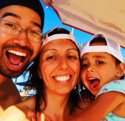 Me and my laides at the beach in Kauai, straight chillin'